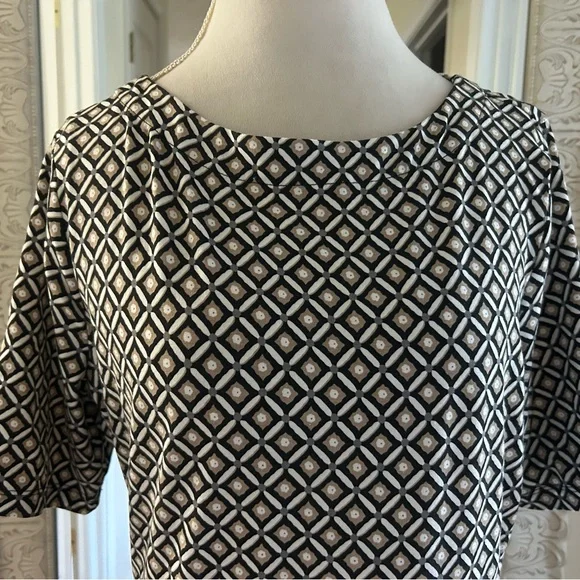 Croft & Barrow Black and White Geometric Dress - Picture 2 of 5